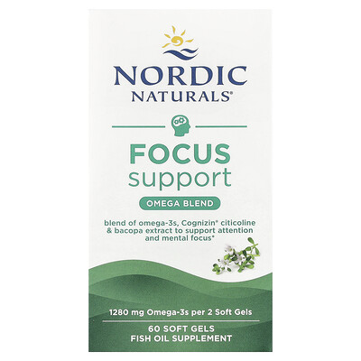 Product Image for Nordic Naturals, Focus Support, Omega Blend, 60 Soft Gels