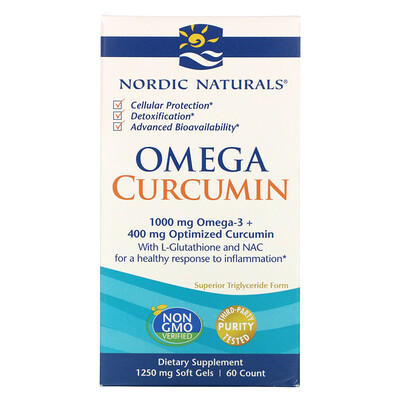 Nordic Naturals Omega Curcumin, 1250 мг, 60 капсул