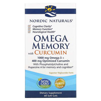 

Nordic Naturals Omega Memory with Curcumin 500 mg 60 Soft Gels