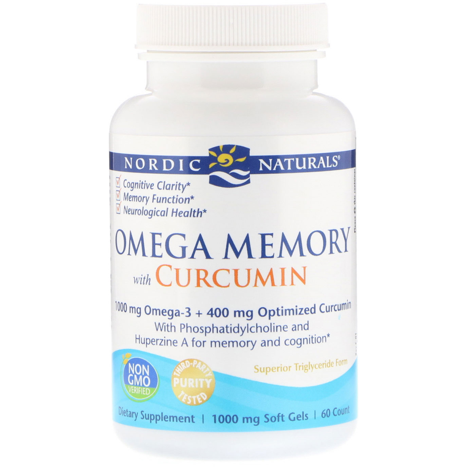 Nordic Naturals, Omega Memory with Curcumin, 1,000 mg, 60 ...