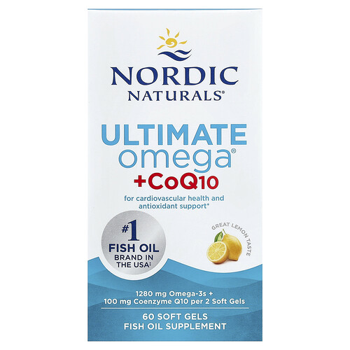 Nordic Naturals、Ultimate Omega® + CoQ10、レモン、ソフトジェル60粒