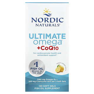 Nordic Naturals, Ultimate Omega® + CoQ10, Limão, 120 Cápsulas Softgel