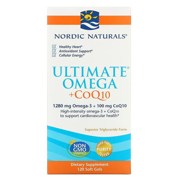 Nordic Naturals, Ultimate Omega + CoQ10, 640 mg, 120 Soft Gels
