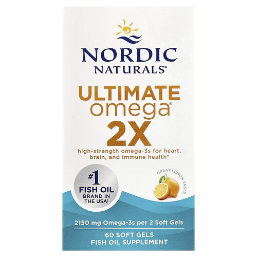 Nordic Naturals Ultimate Omega® 2X, Lemon, 60 Softgels (1,075 mg per Softgel)