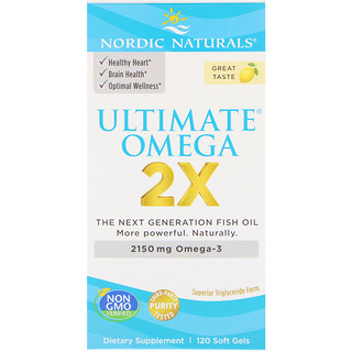 Nordic Naturals, Ultimate Omega 2X, 2150 мг, 120 капсул