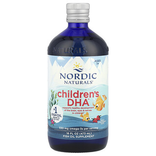 Nordic Naturals, Children's DHA™（チルドレンズDHA［ドコサヘキサエン酸］）、1歳以上のお子様向け、おいしいイチゴ味、530mg、473ml（16液量オンス）