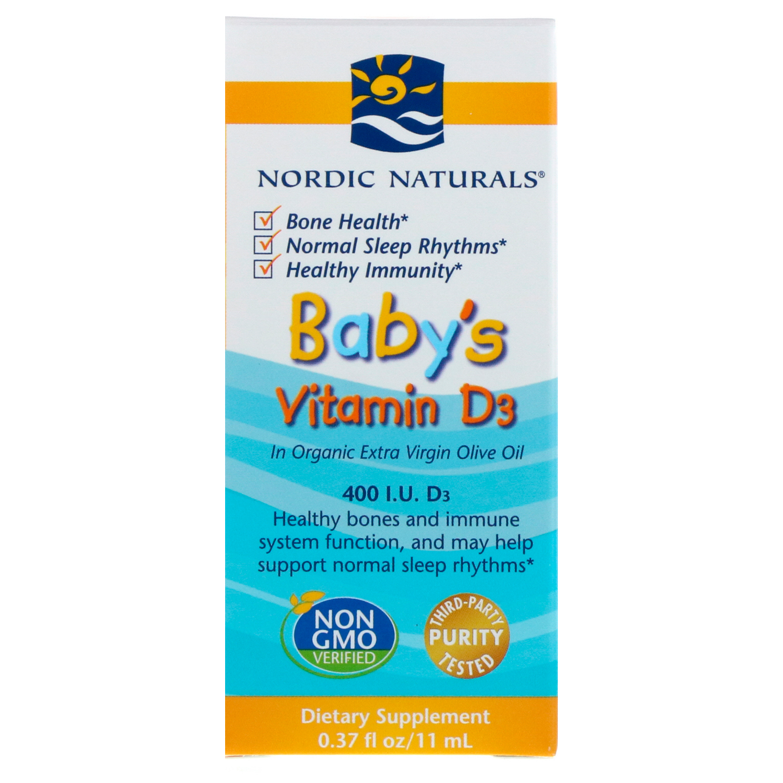 Nordic Naturals Babys Vitamin D3 400 Iu 037 Fl Oz 11