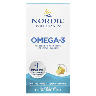 Nordic Naturals, Ultimate Omega, cytryna, 120 kapsułek miękkich (345 mg na kapsułkę)