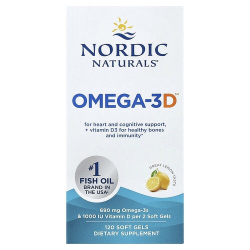 Nordic Naturals オメガ3D™ グレートレモン ソフトジェル120粒