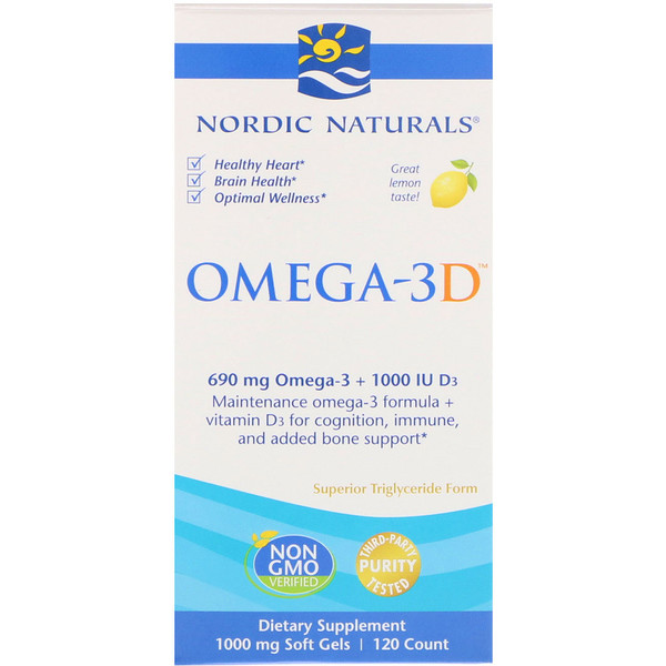 Nordic Naturals, Omega-3D, ΡΠΎ Π²ΠΊΡΡΠΎΠΌ Π»ΠΈΠΌΠΎΠ½Π°, 1000 ΠΌΠ³, 120 ΠΌΡΠ³ΠΊΠΈΡ
ΠΆΠ΅Π»Π°ΡΠΈΠ½ΠΎΠ²ΡΡ
ΠΊΠ°ΠΏΡΡΠ»