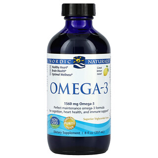 Nordic Naturals, Omega-3, Lemon, 1560 mg, 8 fl oz (237 ml)