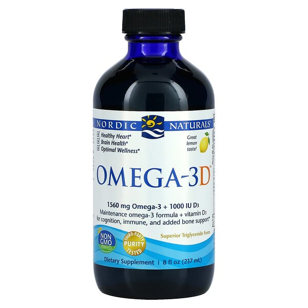 Omega-3D, Lemon, 237 мл (8 жидких унций)