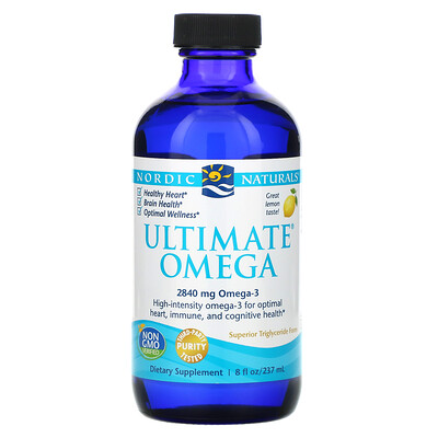 Nordic Naturals Ultimate Omega, со вкусом лимона, 2840 мг, 8 жидких унций (237 мл)