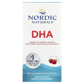 Nordic Naturals, DHA, Fresa, 415 mg, 180 cápsulas blandas