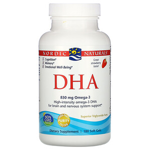 Отзывы о нордик Натуралс, DHA, Strawberry, 180 Soft Gels