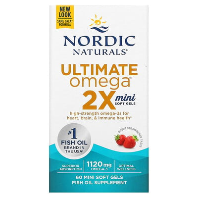 

Nordic Naturals Ultimate Omega 2X Strawberry 560 mg 60 Mini Soft Gels