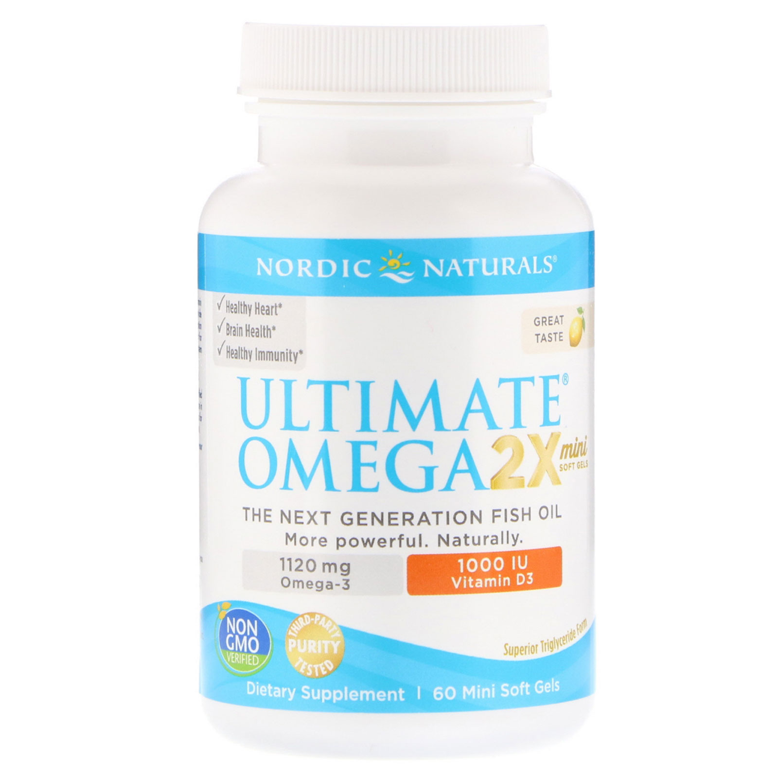 Nordic Naturals, Ultimate Omega 2X with Vitamin D3, Lemon ...