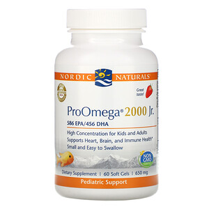 Отзывы о нордик Натуралс, ProOmega 2000 Jr., Strawberry, 650 mg, 60 Soft Gels