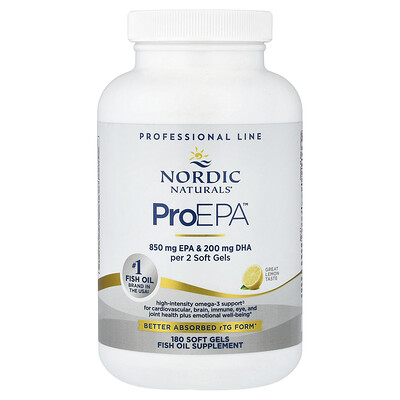 Nordic Naturals, ProEPA™, Limón, 180 cápsulas blandas