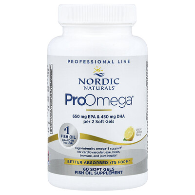 Nordic Naturals, ProOmega®, Limón, 60 cápsulas blandas (640 mg por cápsula blanda)
