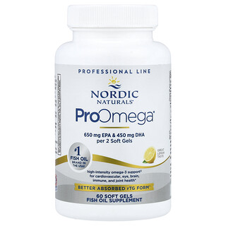 نورديك ناتورالز‏, ProOmega® ، الليمون ، 60 كبسولة هلامية (640 ملجم لكل كبسولة هلامية)