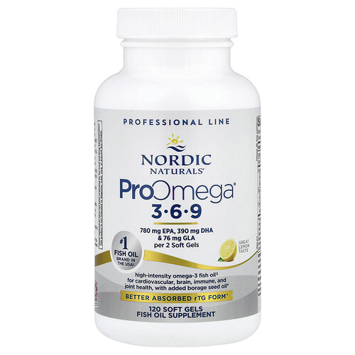 Nordic Naturals ProOmega® 3-6-9, Lemon, 120 Soft Gels