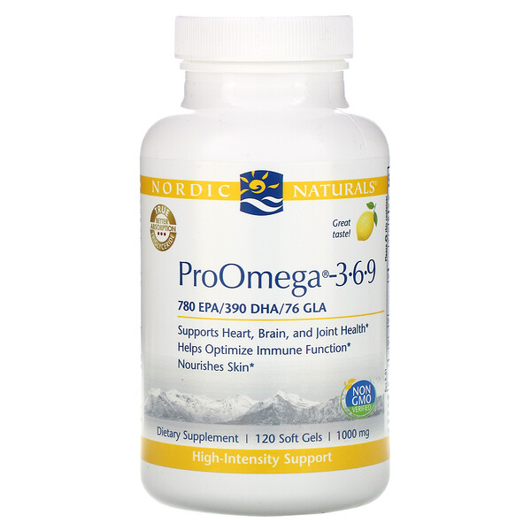 Nordic Naturals, ProOmega - 3-6-9, Lemon , 1,000 mg, 120 Soft Gels - iHerb