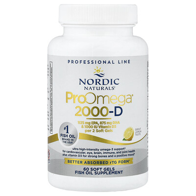 Product Image for Nordic Naturals, ProOmega 2000-D, Lemon, 60 Soft Gels