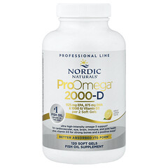 ProOmega 2000-D, омега-3 кислоти з вітаміном D3, з лимонним смаком, 1200 мг, 120 капсул (625 мг у капсулі)