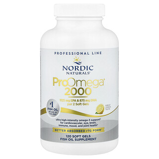 Nordic Naturals, ProOmega® 2000, Limão, 120 Cápsulas Softgel (1.075 mg por Cápsula Softgel)