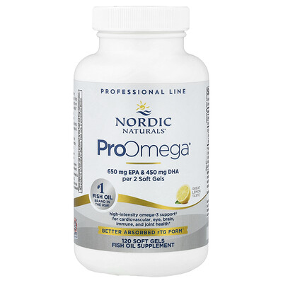 Nordic Naturals, ProOmega®, Limón, 120 cápsulas blandas (640 mg por cápsula blanda)