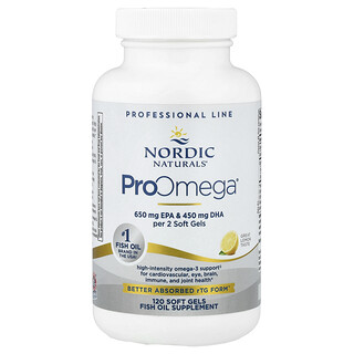 نورديك ناتورالز‏, ProOmega® ، الليمون ، 120 كبسولة هلامية (640 ملجم لكل كبسولة هلامية)