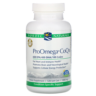 Nordic Naturals ProOmega CoQ10, 1000 мг, 120 мягких таблеток