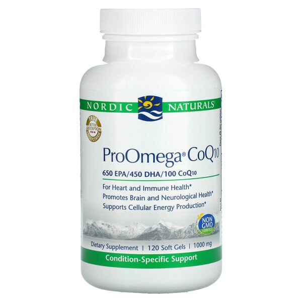 Nordic Naturals, ProOmega CoQ10, 1000 мг, 120 мягких таблеток