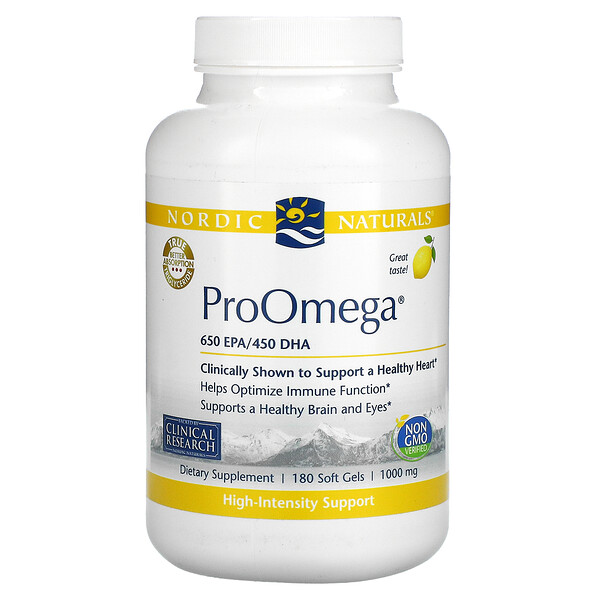 ProOmega, со вкусом лимона, 1000 мг, 180 мягких желатиновых капсул