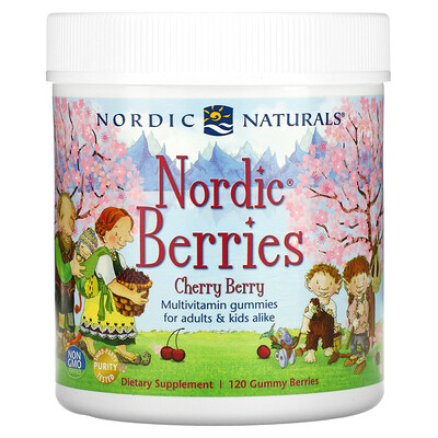 

Nordic Naturals Мультивитаминный комплекс "Северные ягоды" с вишневым вкусом, 120 жевательных пастилок в форме ягод