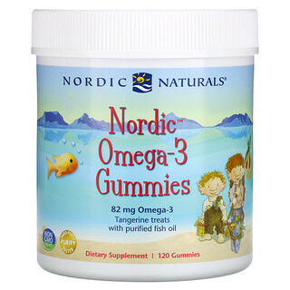 Nordic Naturals, Nordic Omega-3, жевательные таблетки с мандарином, 41 мг, 120 жевательных таблеток