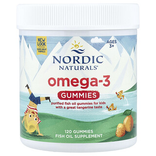 Nordic Naturals, Gomitas con omega-3, Niños de 3 años en adelante, Mandarina, 120 gomitas