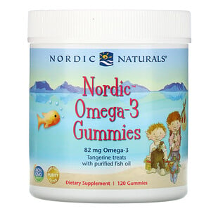 Отзывы о нордик Натуралс, Nordic Omega-3 Gummies, Tangerine Treats, 82 mg, 120 Gummies
