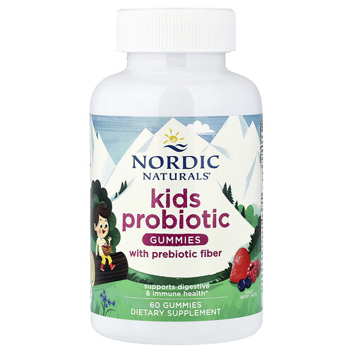 Nordic Naturals, Kids Probiotic Gummies, probiotische Fruchtgummis für Kinder, Tolle Beere, 60 Fruchtgummis