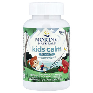 Nordic Naturals, Kids Calm Gummies, Ages 3+, Strawberry Watermelon, 60 Gummies