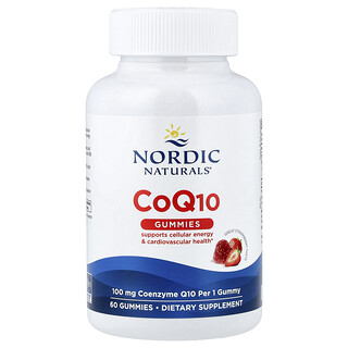 Nordic Naturals, Caramelle gommose CoQ10, fragola, 100 mg, 60 caramelle gommose
