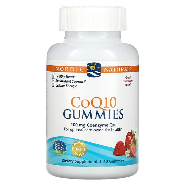 CoQ10 Gummies, Strawberry, 100 mg, 60 Gummies