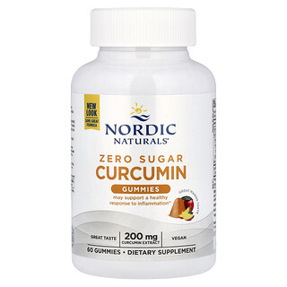 Nordic Naturals, Gomitas de curcumina sin azúcar, Mango, 60 gomitas (100 mg por gomita)