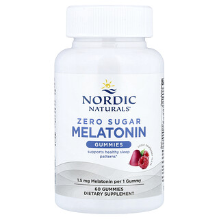 Nordic Naturals, Zero Sugar Melatonin Gummies, Raspberry, 1.5 mg, 60 Gummies