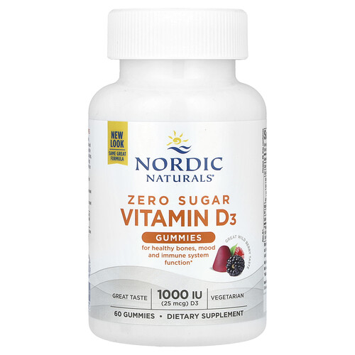 Nordic Naturals ビタミンD3グミ ゼロシュガー ワイルドベリー味 25mcg(1,000 IU) 60粒