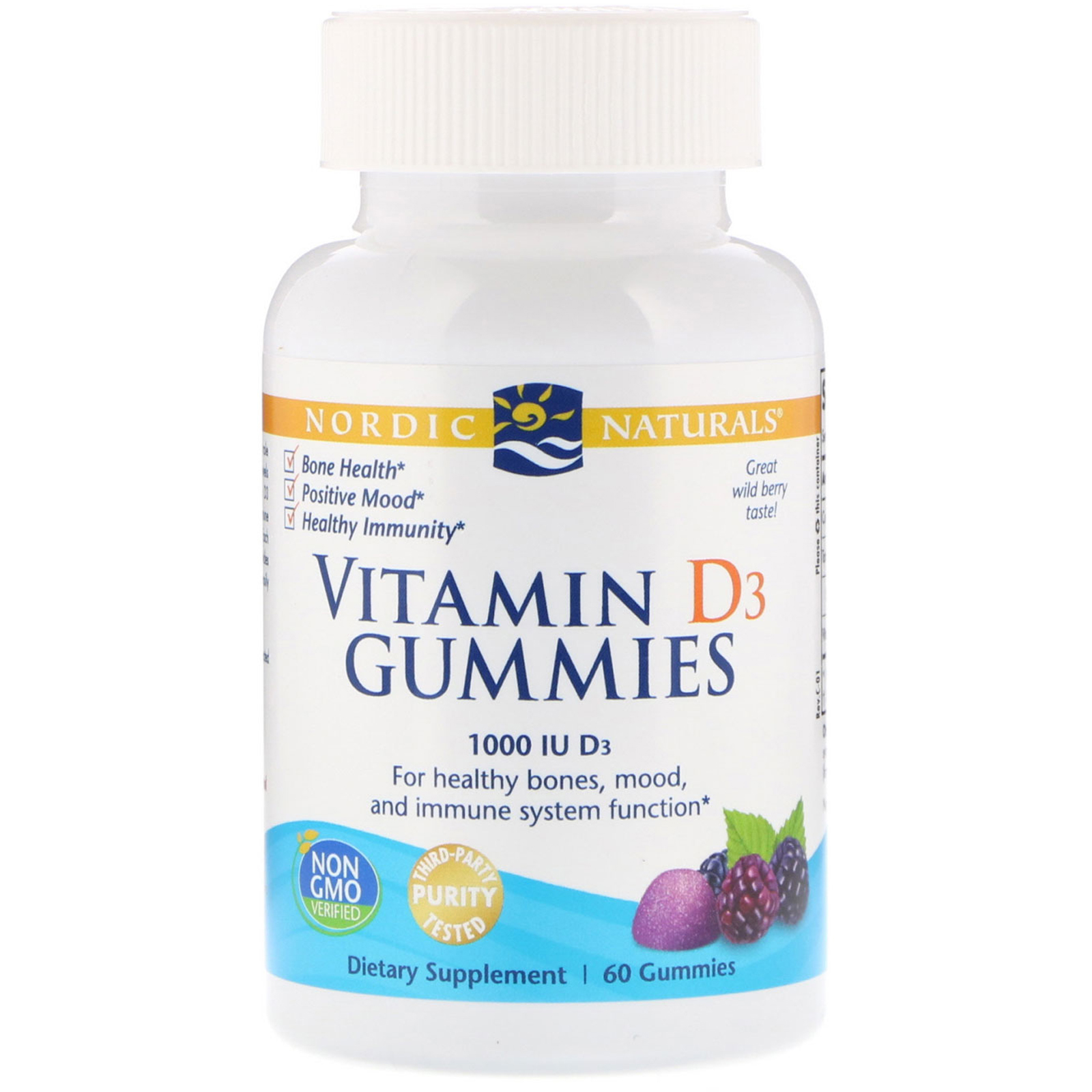 Nordic Naturals Vitamin D3 Gummies Wild Berry 1000 Iu