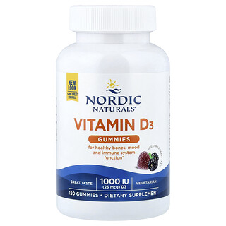 Nordic Naturals, Vitamin D3 Gummies, Wild Berry, 120 Gummies