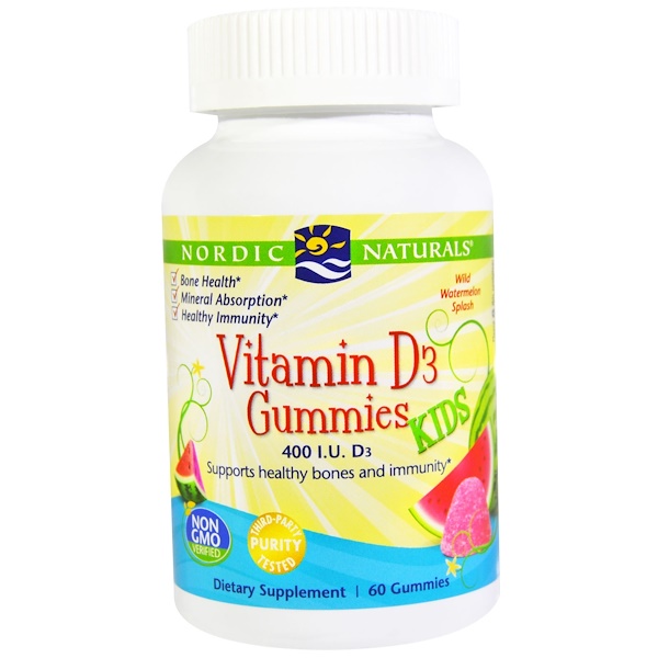 Nordic Naturals, Желатиновые конфеты с витамином D3, 400 МЕ, 60 желатиновых конфет