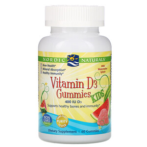 Отзывы о нордик Натуралс, Vitamin D3 Gummies Kids, Wild Water Melon Splash, 400 IU, 60 Gummies